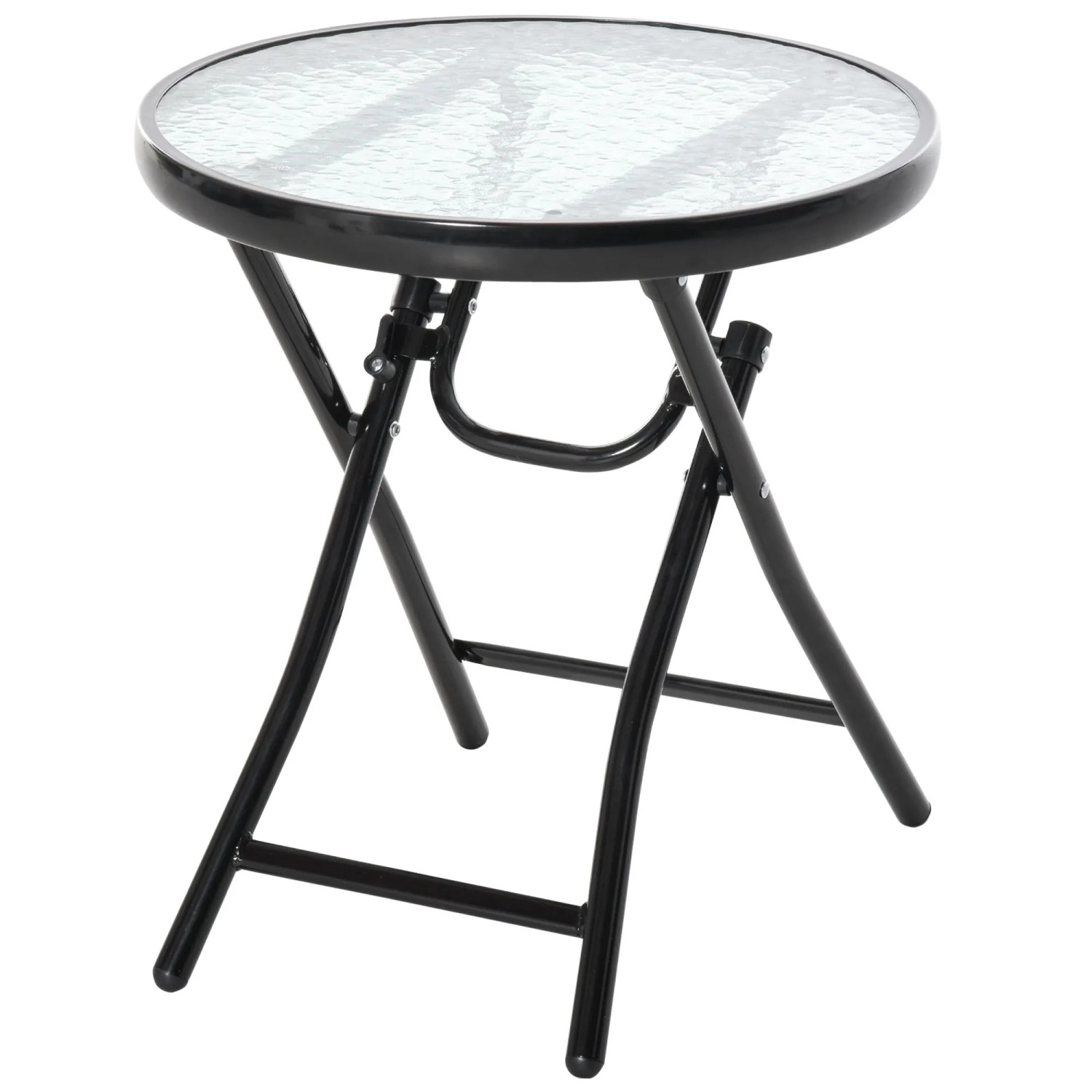 Furnicato Gartentisch Bistrotisch Rund Klappbar Metall Ø45 Schwarz