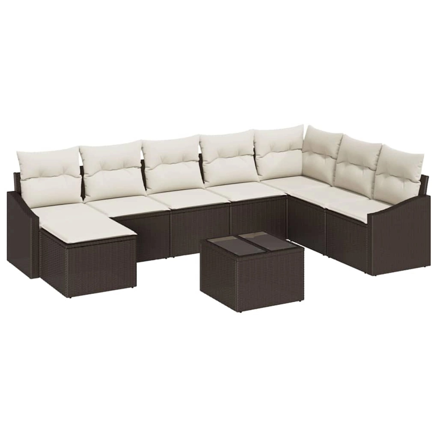 vidaXL Garten-Sofa-Set 9-Tlg Braun Poly Rattan 3346848 günstig online kaufen