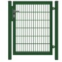 Moosgrünes Gartentor für Doppelstabmattenzaun, 120x80 cm, mit Rahmen, Griff und Schloss.