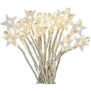 LED Büschellichterkette mit Sternen, 80 warmweiße LEDs für innen & außen.
