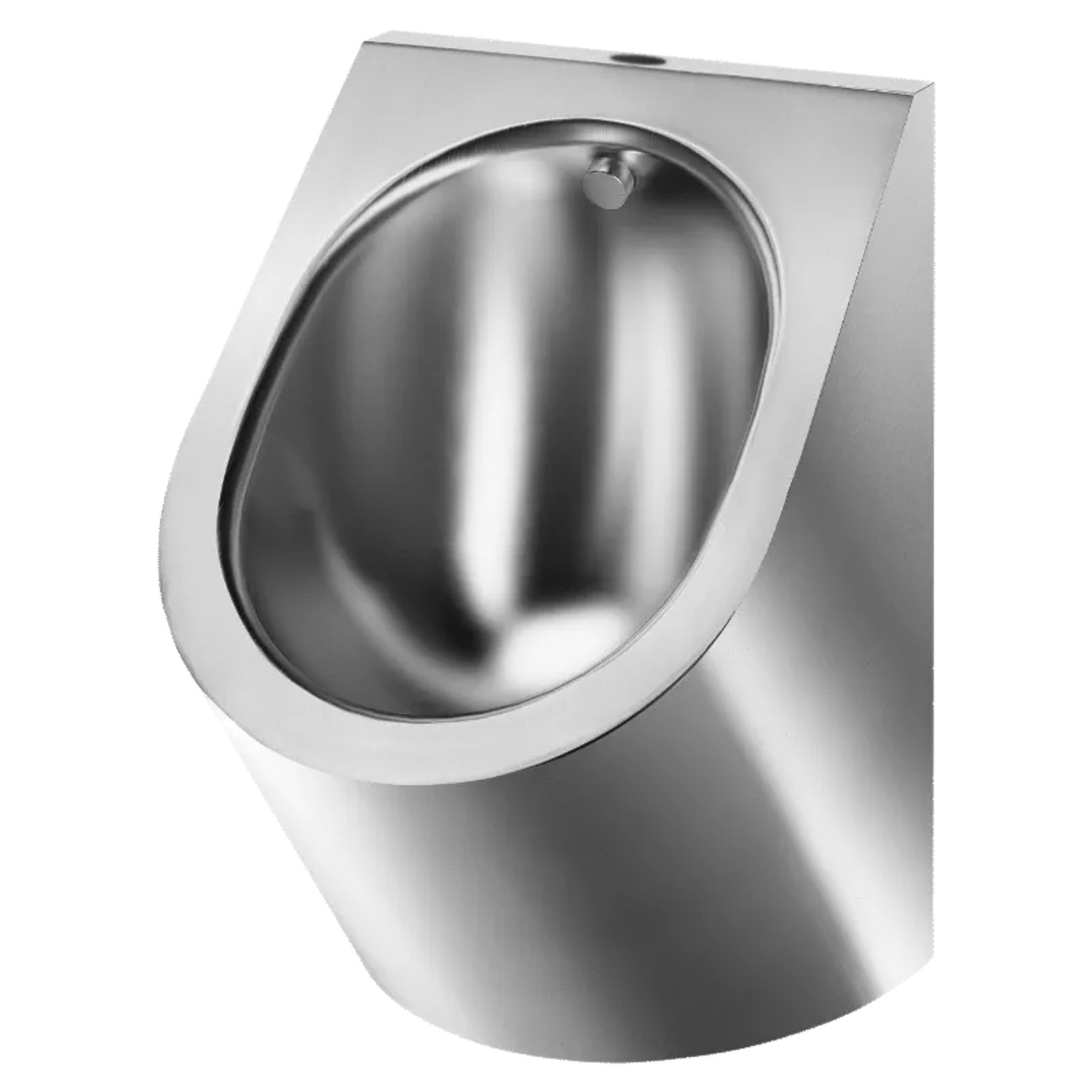 Delabie Urinal DELTA, Anschluss oben, vertikaler Abgang, Edelstahl 1.4301 sat