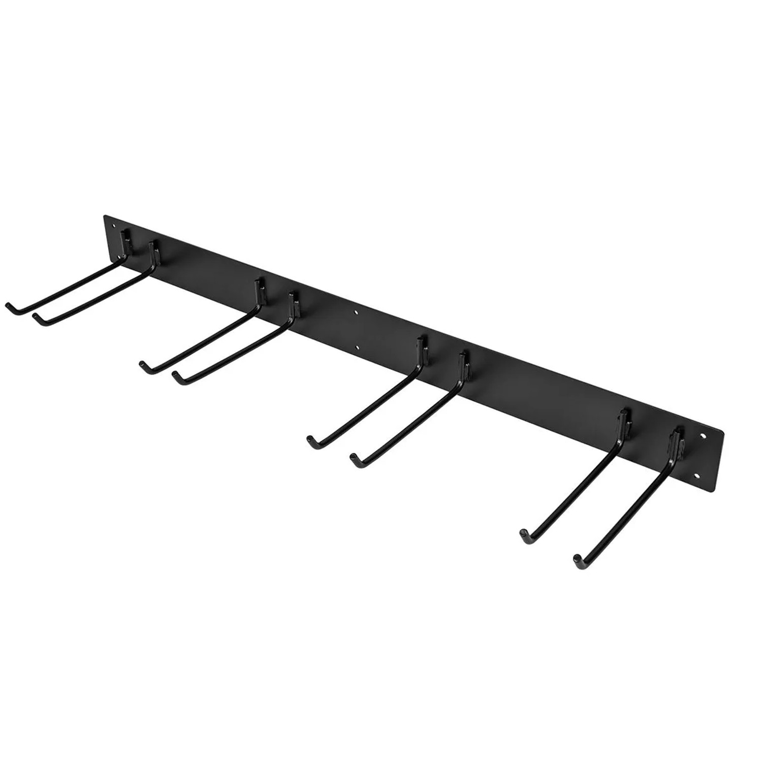 Costway Gerätehalter Wand mit 4 Doppelhaken Metall 150 kg Schwarz