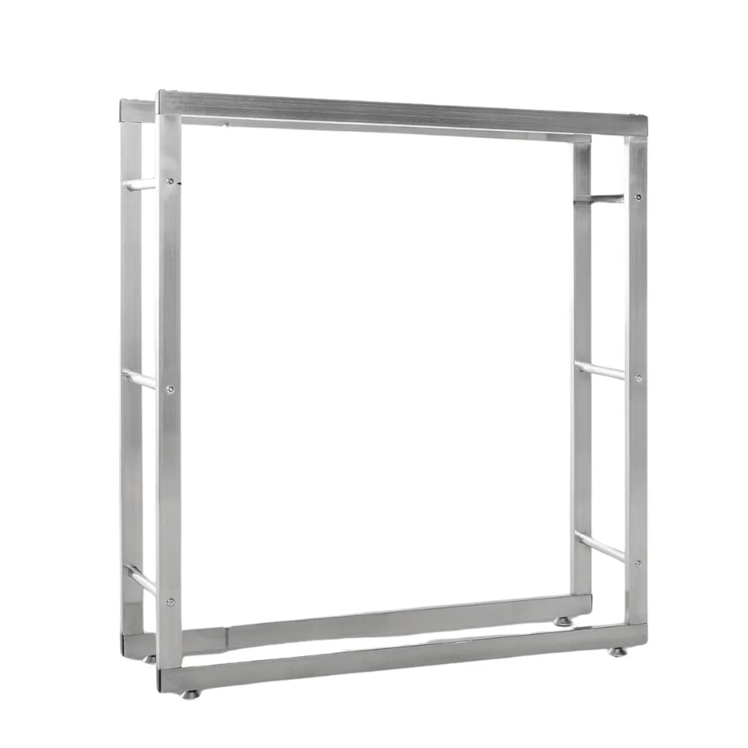 DELUKE Kaminholzregal Innen Metall SATLO Brennholzregal Innen Kaminholzständer Feuerholzregal Edelstahl 25x100x100cm