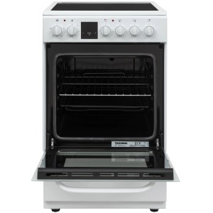 Telefunken Standherd mit Glaskeramik-Kochfeld Elektroherd Freistehend 50 cm Breit Herd mit Backofen und Kochfeld