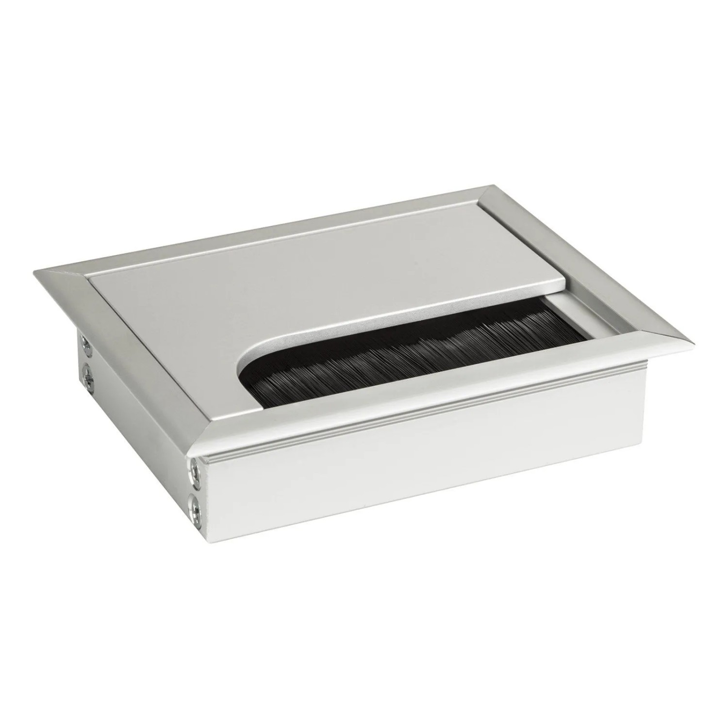 SOTECH CAVO Kabeldurchlass Kabeldose Eckig 100 x 80 mm Silber Eloxiert