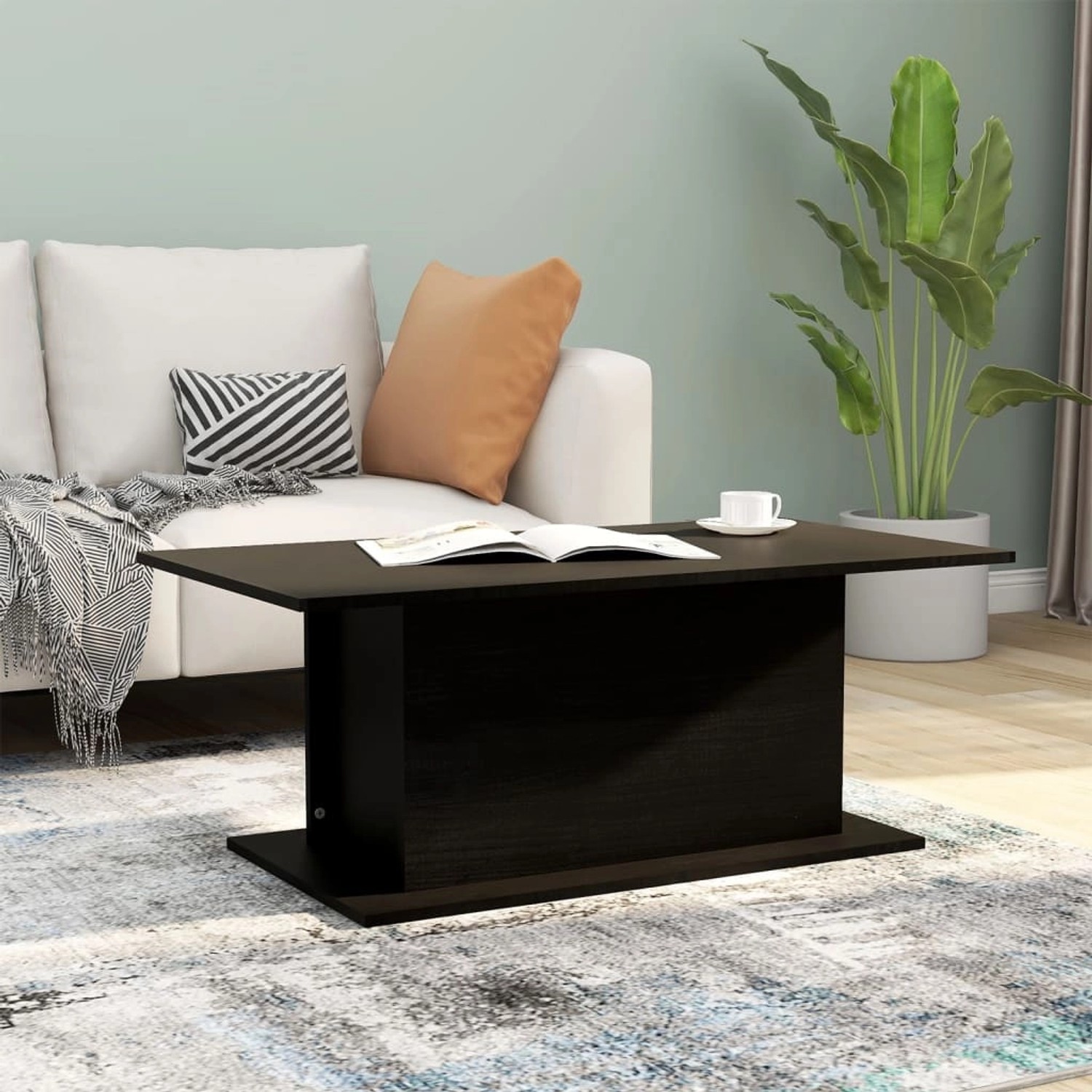 Couchtisch Schwarz 102x55,5x40 Cm Spanplatte günstig online kaufen