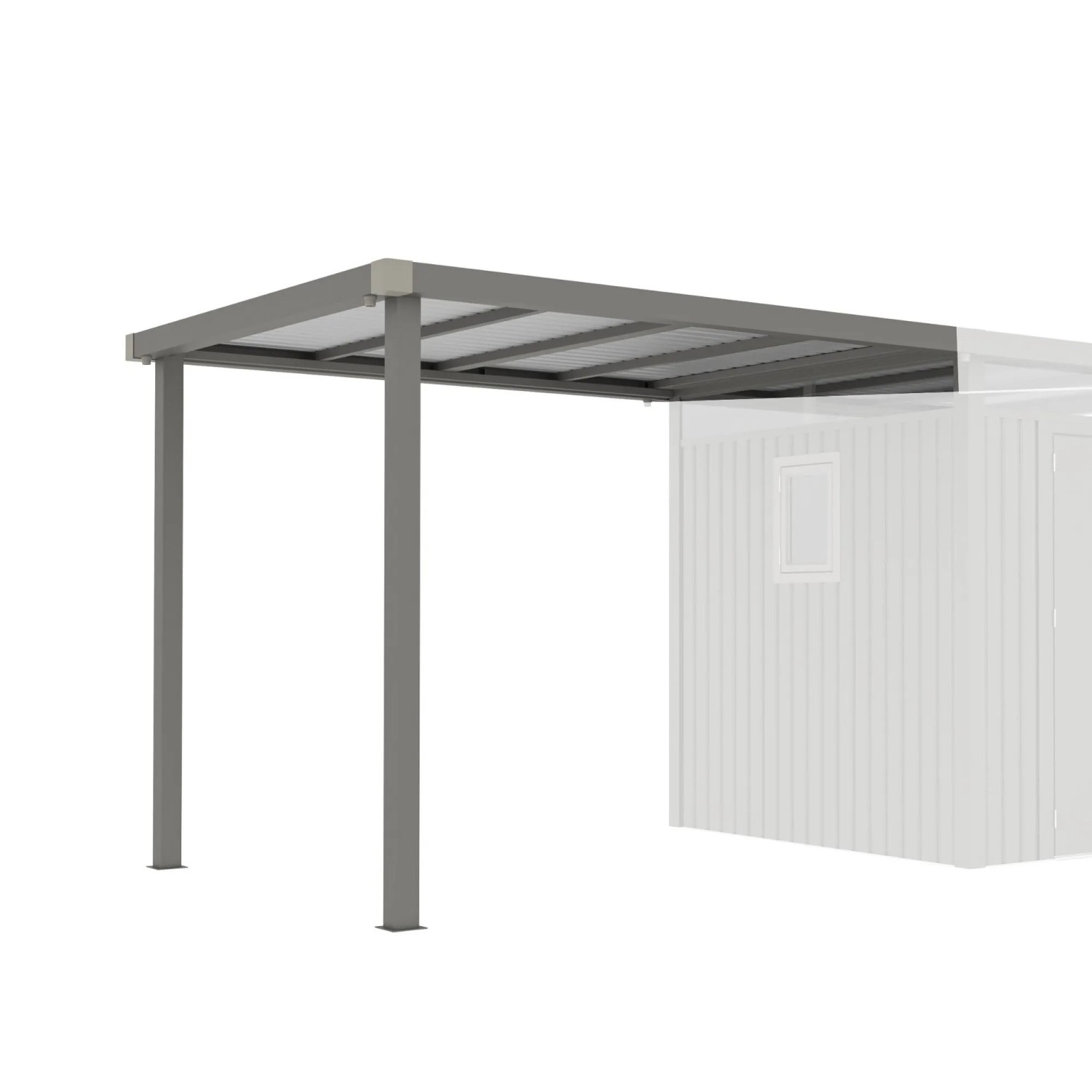 osoltus Metall Gerätehaus Anbau Dach Luma X Ral 9007 Graualuminium