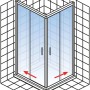Schulte Eckeinstieg II Duschkabine 80x80 cm mit klarem Glas und Schiebetüren.