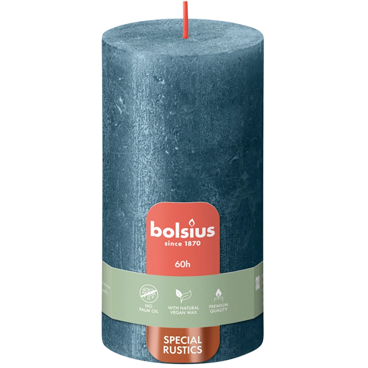 Bolsius Rustik-Kerze Shimmer Winter Edition Ø 6,8 cm x 13 cm Blau günstig online kaufen