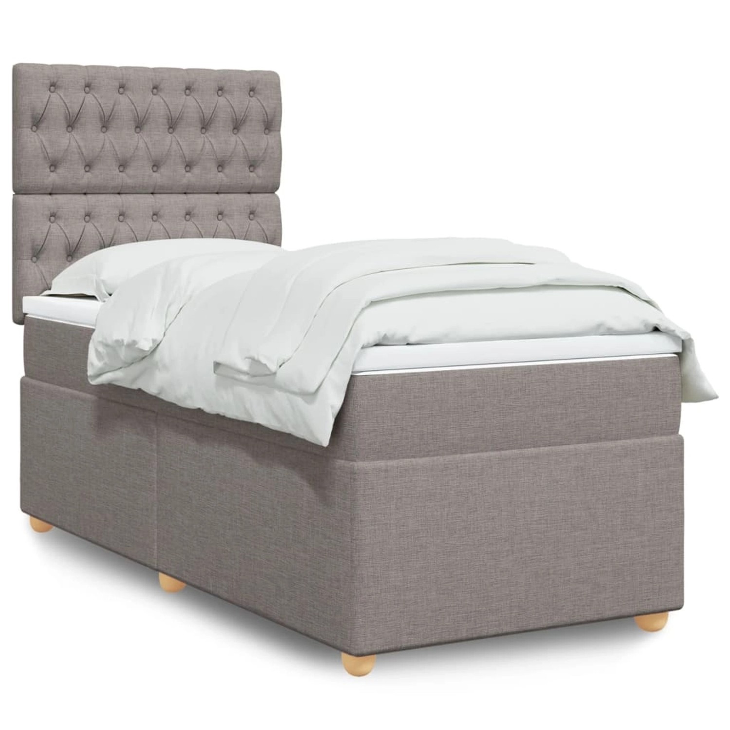 vidaXL Boxspringbett mit Matratze Taupe 90x190 cm Stoff 3293446 günstig online kaufen