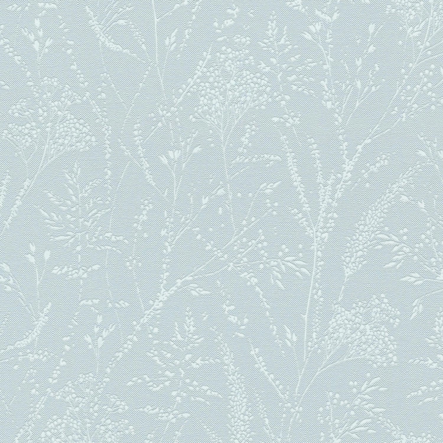 PROFHOME 397664-GU Ton-in-Ton Tapete Floral schimmernd Blau Weiß 0,53 m x 1 günstig online kaufen