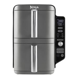 Ninja Heißluftfritteuse Double Stack XL, 9,5 l, grau. Küchenmaschine mit zwei Ebenen.