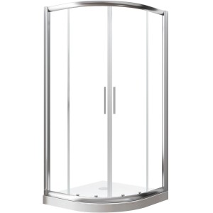 Schulte Runddusche Kristall/Trend mit Duschwanne, 90x90 cm, Chrom-Optik, Echtglas.