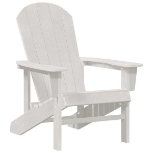 Weißer vidaXL Adirondack-Stuhl aus HDPE für Garten und Terrasse.