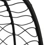 Detailaufnahme Hängesessel Ei, anthrazitfarbenes Polyrattan, Stahlrahmen.