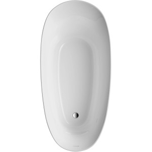 Freistehende Badewanne Aviva, 180x85 cm, Weiß, aus Sanitäracryl, modernes Design.