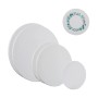 Relaxdays Leinwand MDF Baumwolle Weiß Rund 6er Set 3 Größen ø 40 cm x 1,5 cm ø 30 cm x 1,5 cm ø 20 cm x 1,5 cm