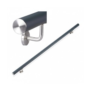 Relaxdays Handlauf Aluminium Anthrazit Mit Wandhalterung 100 cm