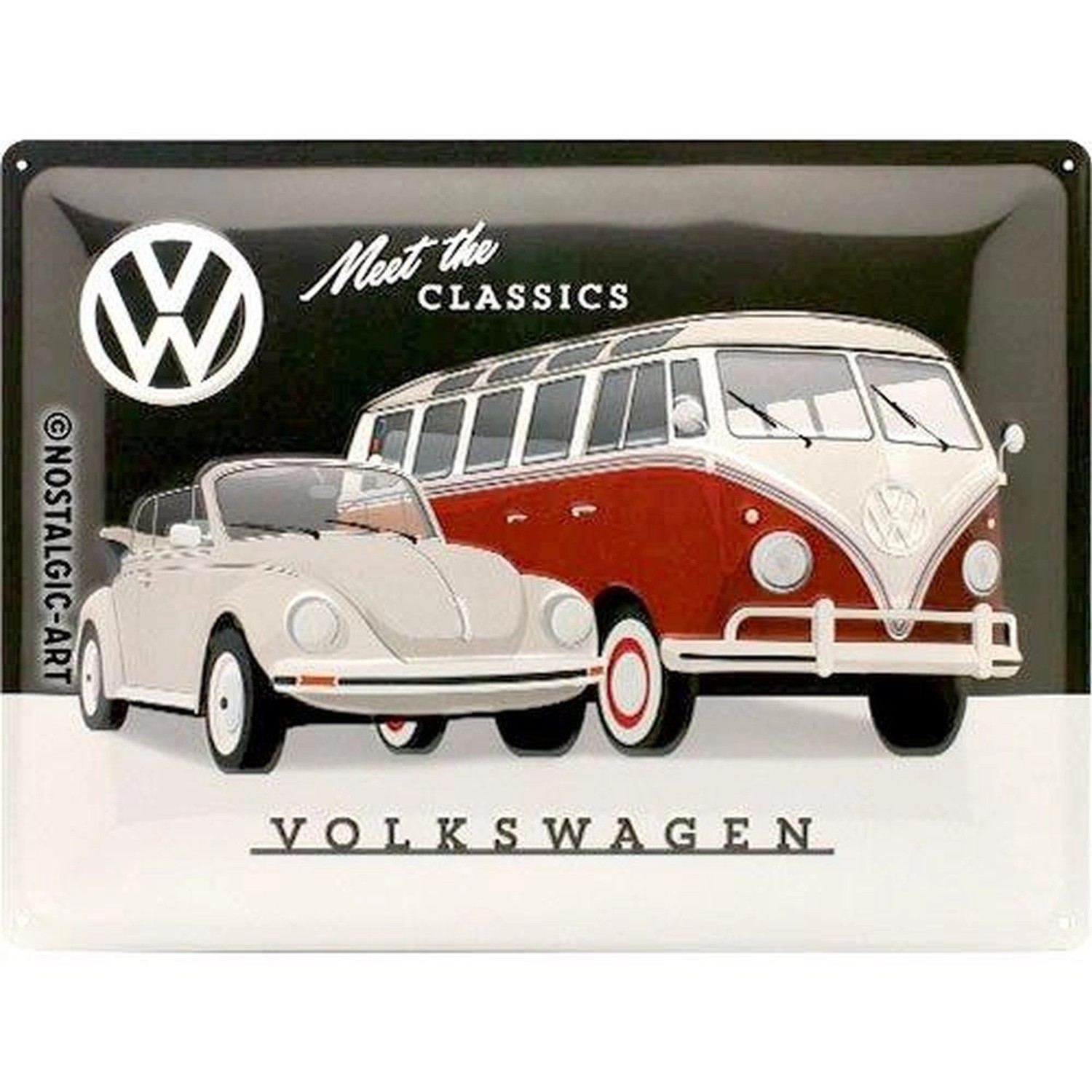 Nostalgic-Art Blechschild 30 x 40 cm - Volkswagen - VW - Meet The Classics günstig online kaufen