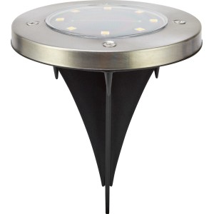 LED Solar-Bodenleuchte Faenza, 3er-Set, Ø 11,5cm, mit Erdspieß für Garten & Außenbereich.