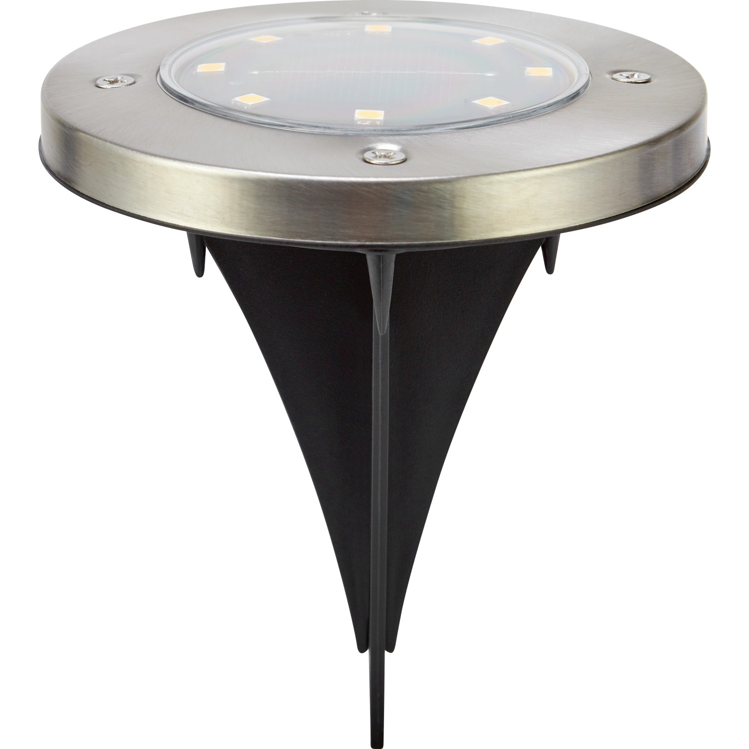 LED Solar-Bodenleuchte Faenza, 3er-Set, Ø 11,5cm, mit Erdspieß für Garten & Außenbereich.