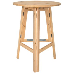 Tectake Stehtisch Trix aus Holz, rund und klappbar, 79x110 cm, braun.