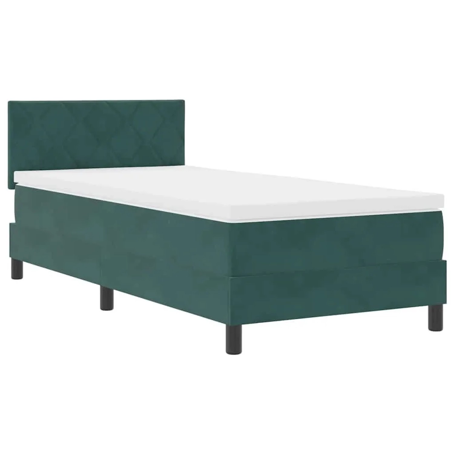 vidaXL Boxspringbett mit Matratze Dunkelgrün 90 x 200 cm Stoff 3339215 günstig online kaufen