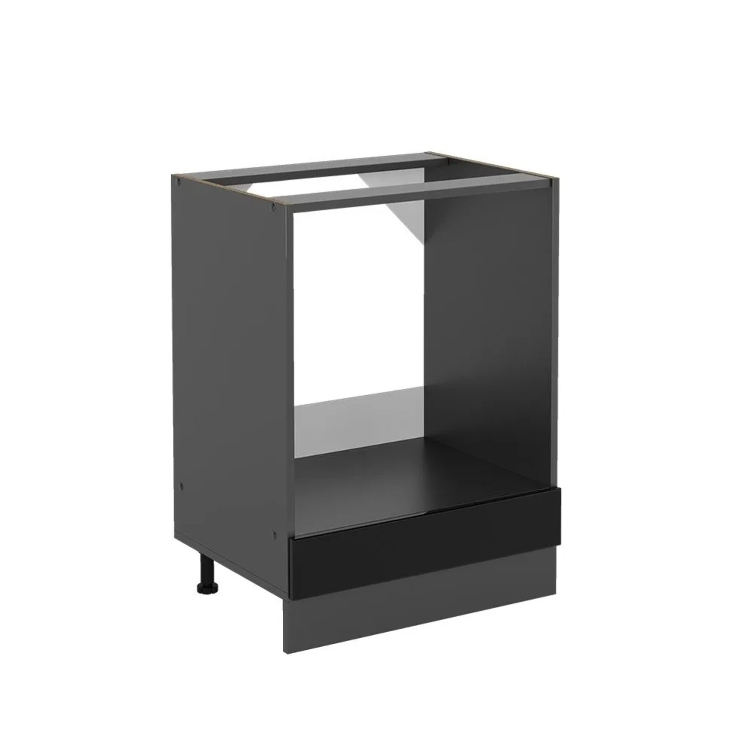 Vicco Herdumbauschrank R-Line Schwarz Hochglanz Anthrazit 60 cm ohne Arbeitsplatte