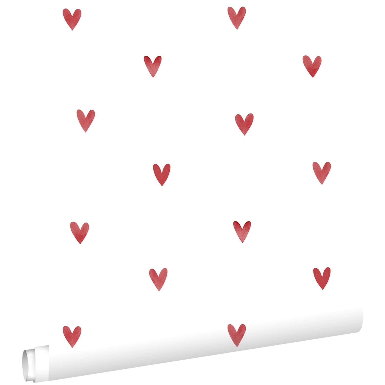 ESTAhome Tapete Herzchen Weiß und Rot 50 x 900 cm günstig online kaufen