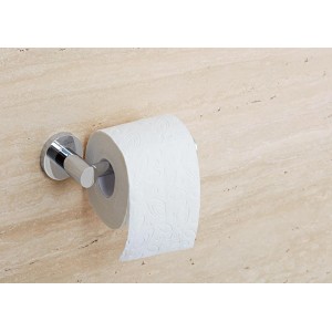 Villeroy & Boch Elements Tender Toilettenpapierhalter Ohne Deckel Zur Wandmontage Runder WC-Papierhalter Zink Chrom