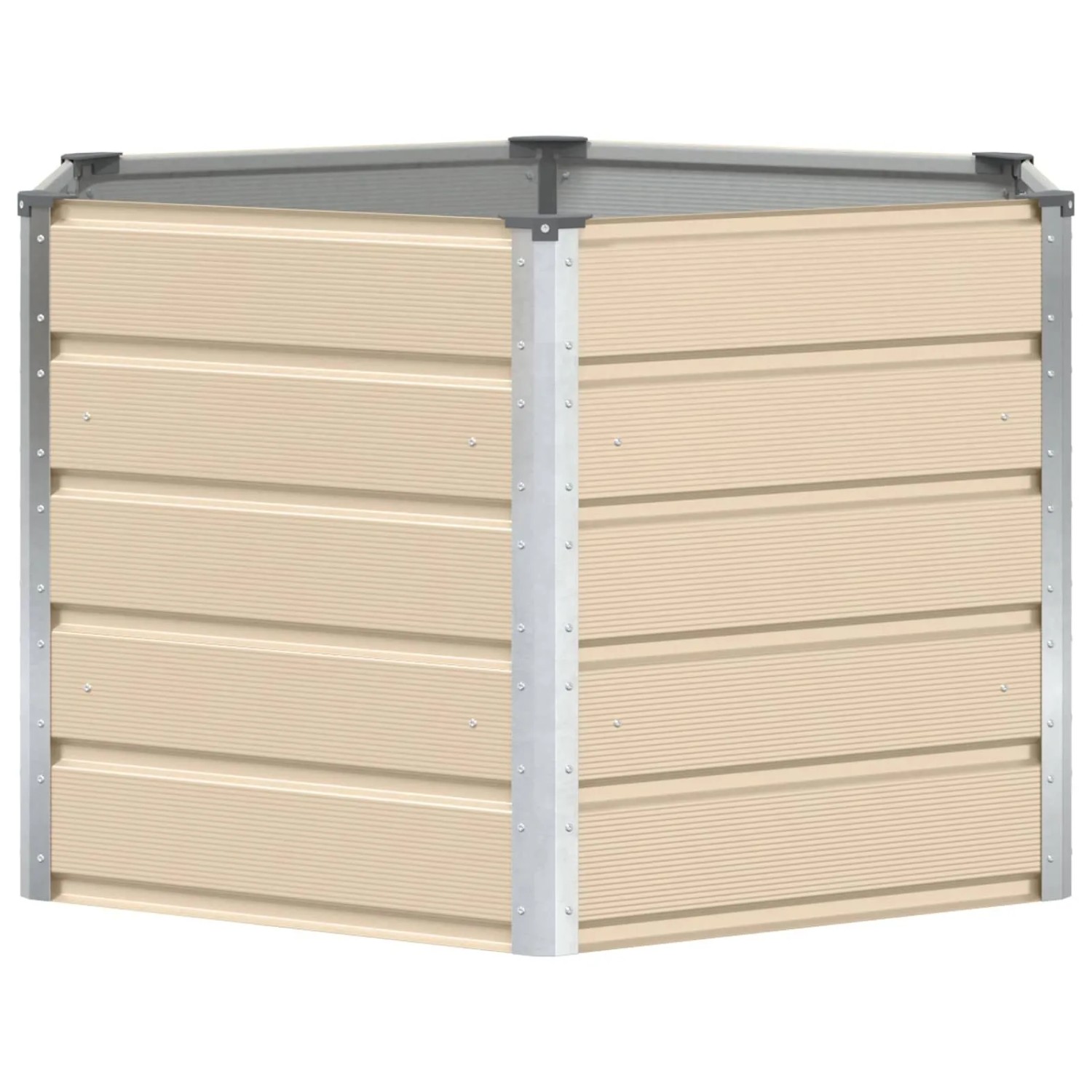 vidaXL Pflanzkübel Elfenbein 129 x 129 x 75 cm Stahl 42018077