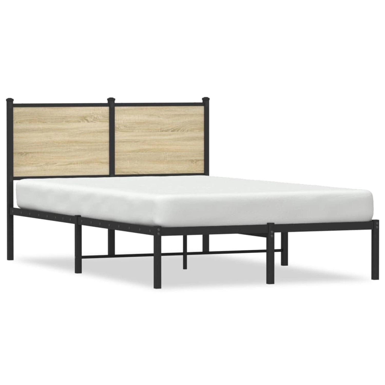 vidaXL Metallbett ohne Matratze Sonoma-Eiche 120x190 cm 4007713 günstig online kaufen