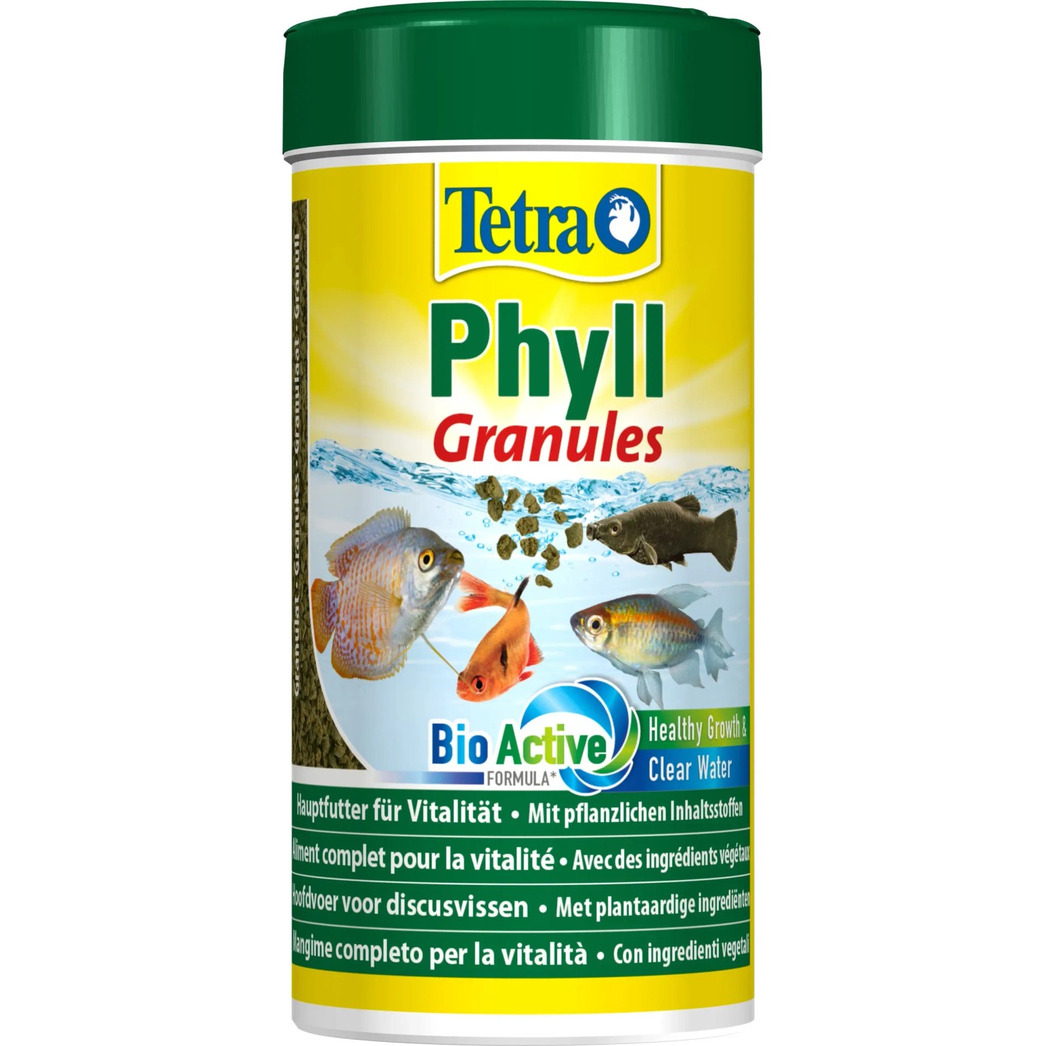 Tetra Phyll Granules Fischfutter, Hauptfutter für Zierfische mit pflanzlichen Inhaltsstoffen.