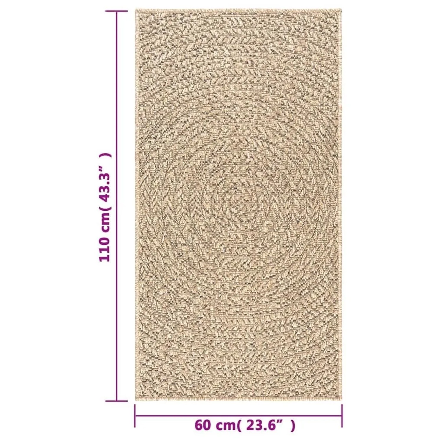 vidaXL Teppich ZIZUR 60x110 cm Jute-Optik Indoor und Outdoor 4006158_9