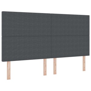 vidaXL LED Kopfteil mit LED-Lichtleisten Dunkelgrau 180 cm Polyester 3338335