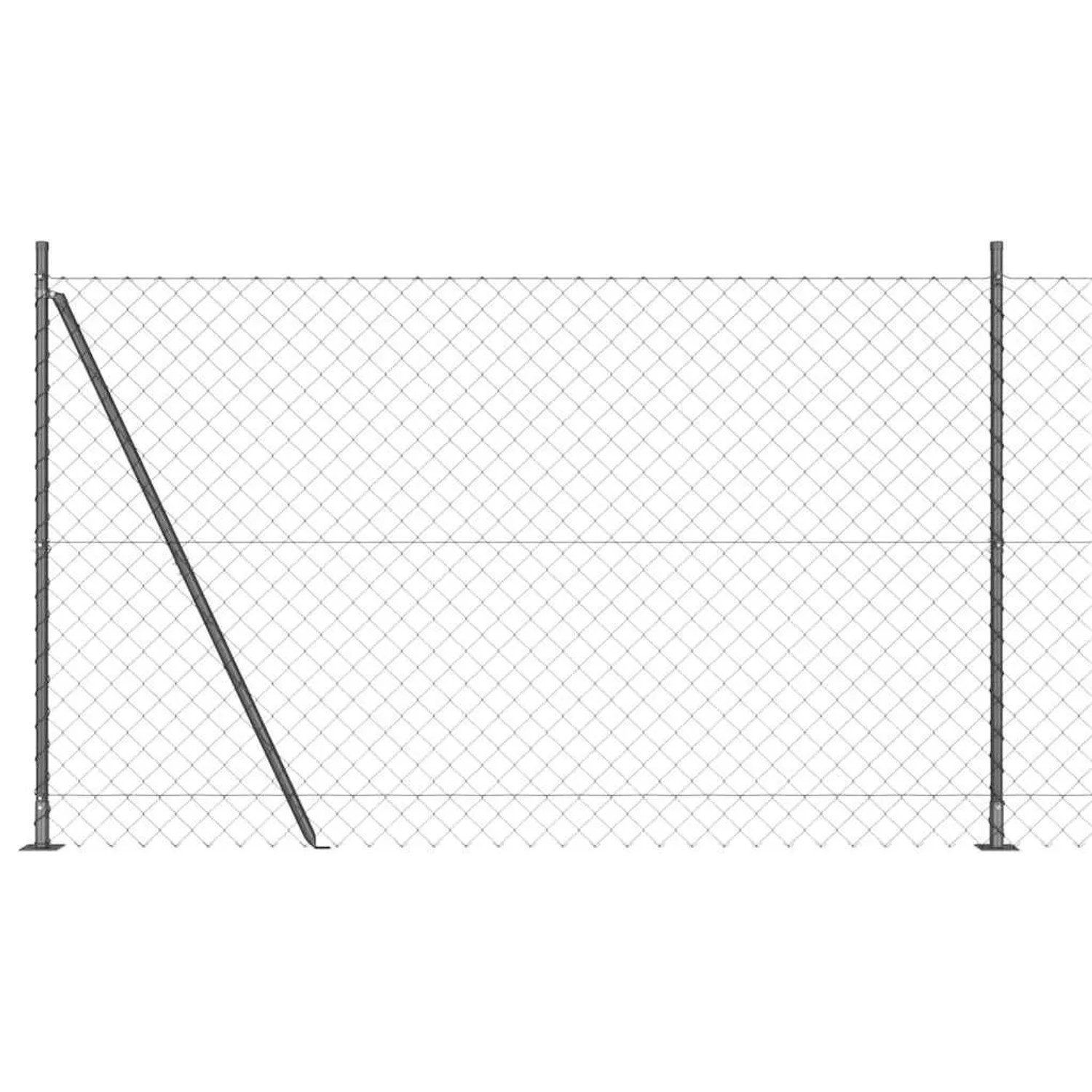 vidaXL Zaunpfosten Grau 10 x 1,4 m 60 x 60 mm Netz Stahl und PVC 3351267 günstig online kaufen