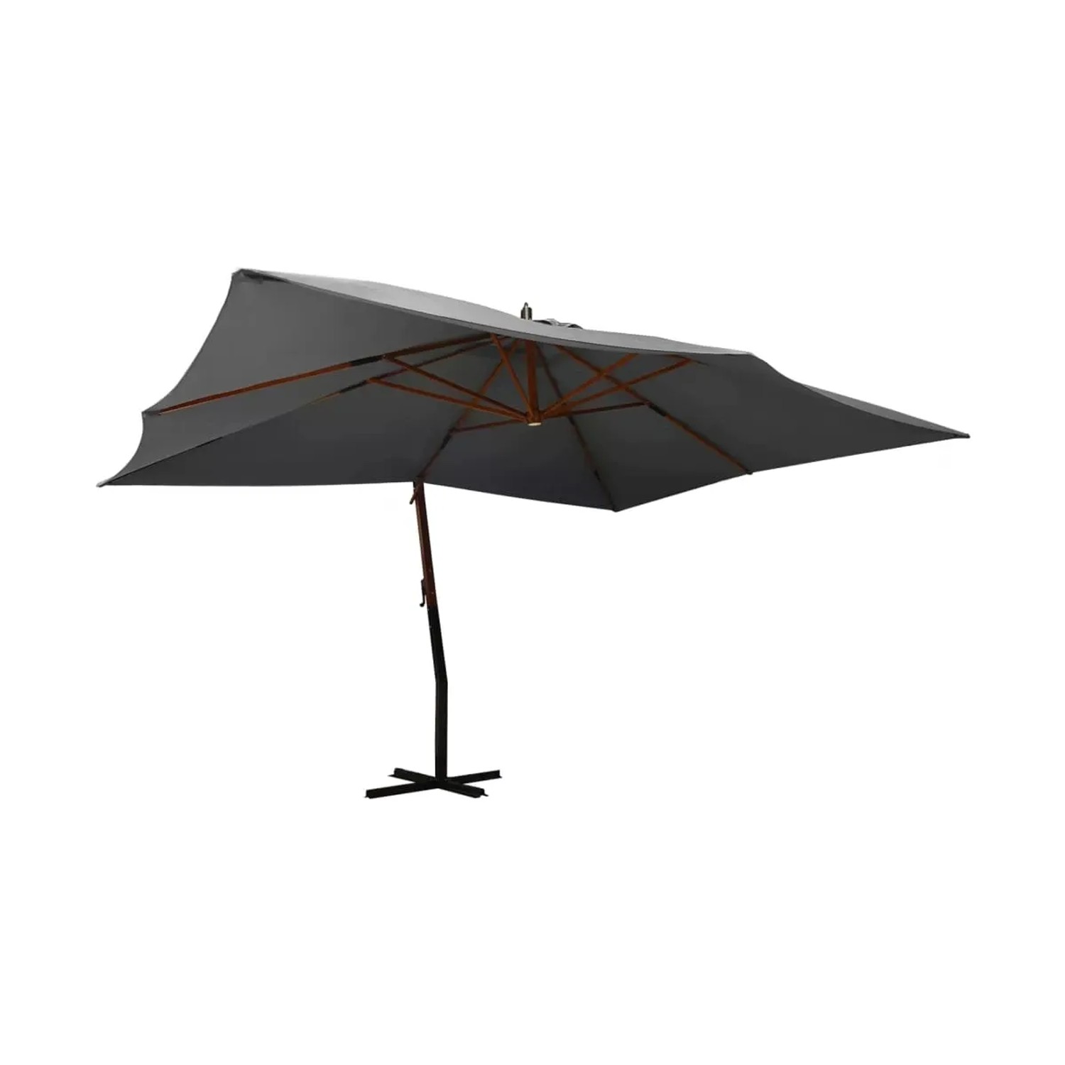 DELUKE Ampelschirm Rechteckig ROOT 400x300cm Anthrazit UV-Schutz Kippbar 360 Grad Drehbar Sonnenschirm Rechteckig Kurbelschirm