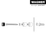 Explosionszeichnung Wagner Wandtürstopper Edelstahl Optik mit Schraube und Dübel.