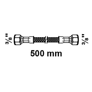 Flexibler Kirchhoff Anschlussschlauch, 500 mm, 3/8 Zoll, für Trinkwasserinstallationen.