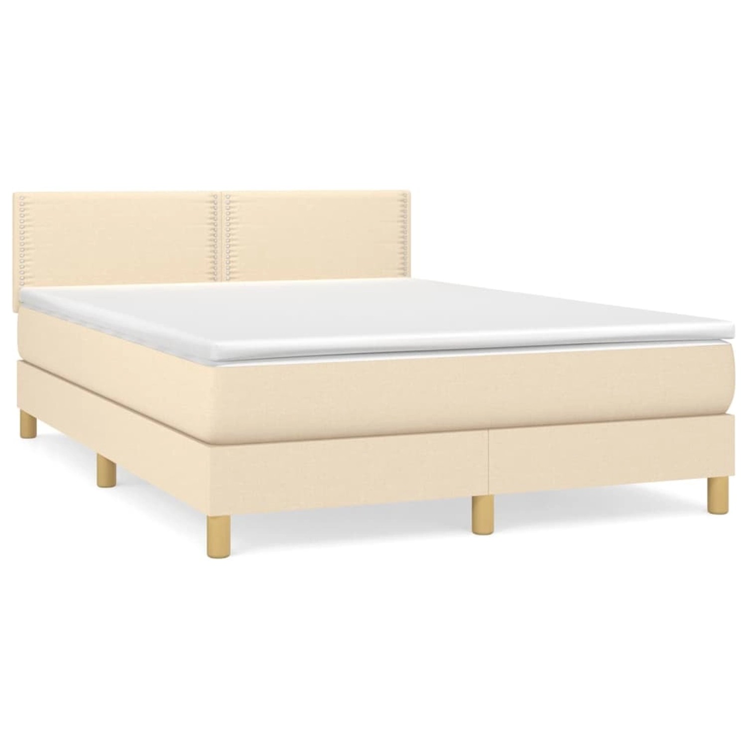 vidaXL Boxspringbett mit Matratze Creme 140x190 cm Stoff1367672 günstig online kaufen