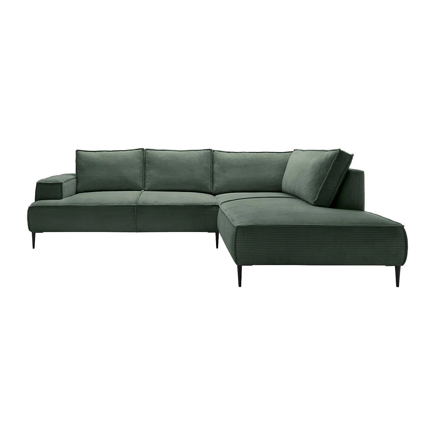 Vente-unique Sofa Ohne Schlafmöglichkeit Gineto Tannengrün 275 cm