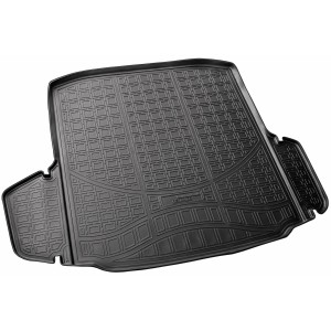 Schwarze Gummi Kofferraumwanne passgenau für Skoda Octavia III Fließheck (2013-2020).