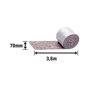 Selbstklebender Filzisolierstreifen, 70 mm x 3,6 m, zur Rohrisolierung und Geräuschdämmung.