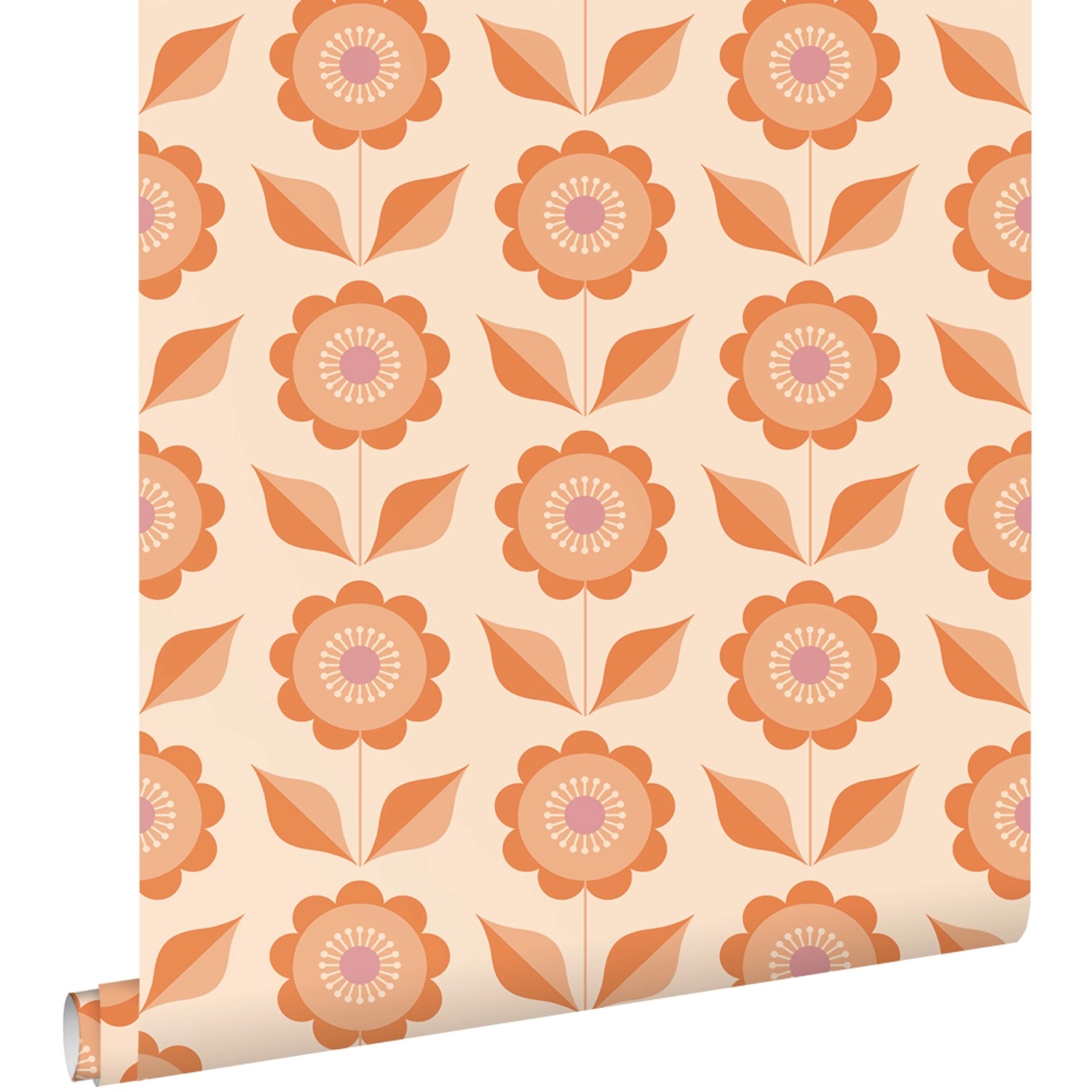 ESTAhome Tapete Blumen Orange 50 x 900 cm 130977 günstig online kaufen