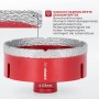 PROREGAL Diamant Bohrkronenaufsatz 105 mm, rot, für Fliesen, Glas, Feinsteinzeug und mehr.