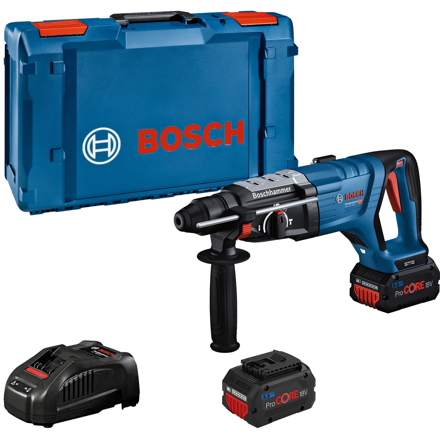 Bosch Professional Akku-Bohrhammer GBH 18V-28 DC mit 2x 5.5Ah & GAL in XL-Boxx