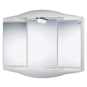 Weißer Sieper Spiegelschrank Chico GL, 62 cm breit, mit Beleuchtung für Bad oder Gäste-WC.