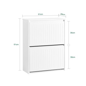 Weißer SoBuy Schuhkipper FSR165-K-W mit 2 Klappen. Schuhkommode für den Flur.