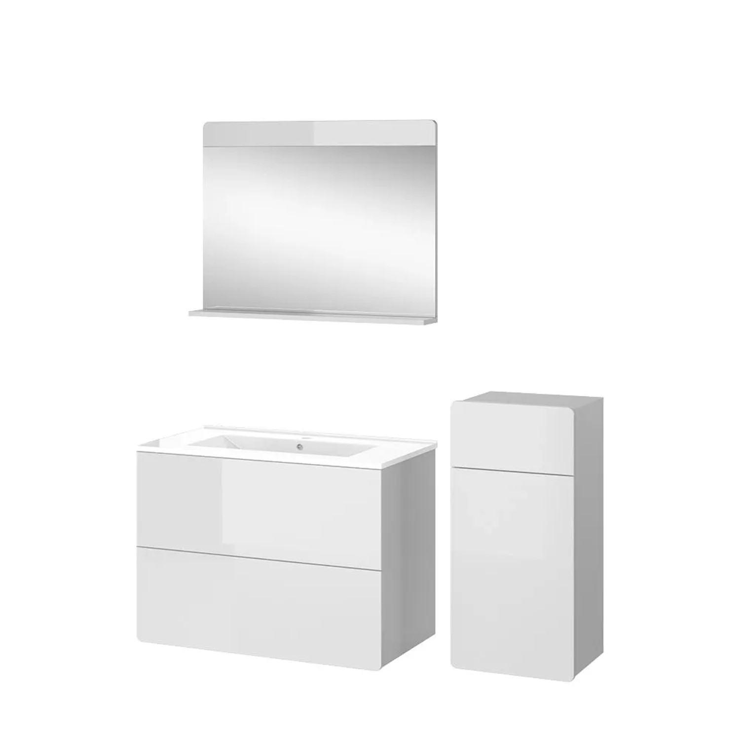 Vicco Badmöbel-Set Izan Weiß 80 x 59 4-teilig
