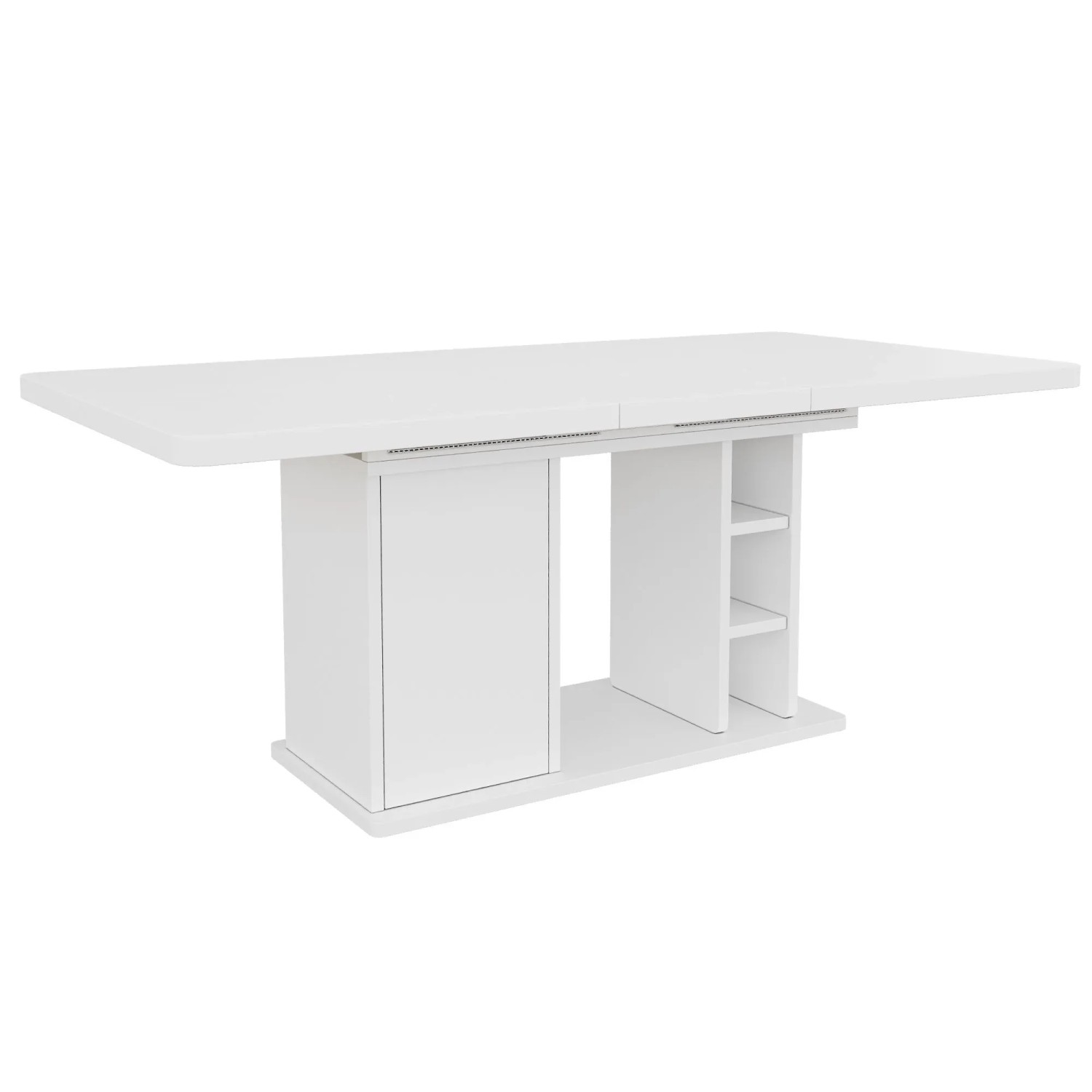 Merax Esstisch Ausziehbar 140/180x80cm Stauraum Weiß